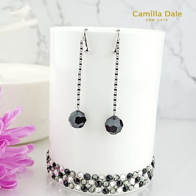 CamillaDale冬戀冰球耳環-黑寶石(280)2