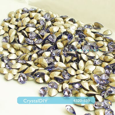 CrystalDIY奧地利水晶SW花式石#4320梨形石薰衣草紫8*6mm裸石2