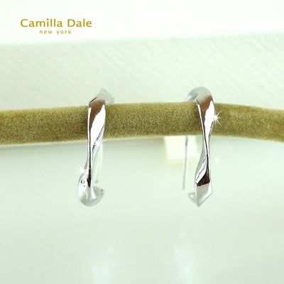 CamillaDale金屬緞帶方形耳環 韓製3