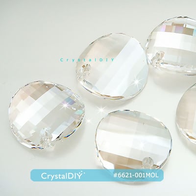 CrystalDIY奧地利水晶SW水晶吊墜#6621扭轉圓 燦月光(001MOL)28mm5