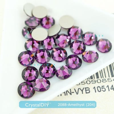 CrystalDIY奧地利水晶SW #2088紫水晶204平底石SS5~SS345