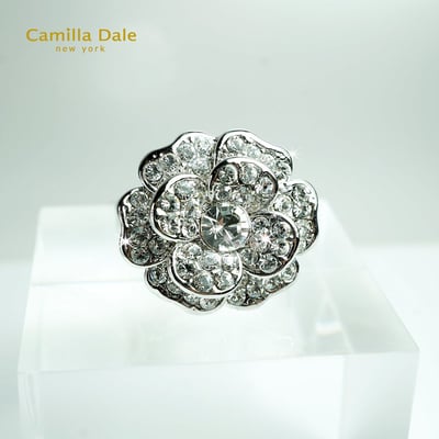 CamillaDale 山茶花水晶戒指(白)3