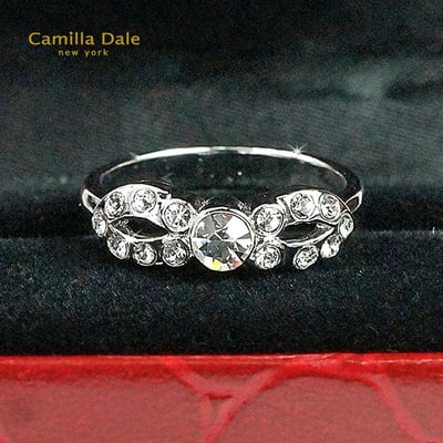 Camilla Dale 蝴蝶結水鑽戒指 韓製1