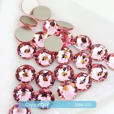 CrystalDIY奧地利水晶SW平底石2058/2088 Light Rose粉紅(223)SS5~SS344
