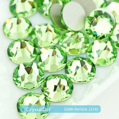 CrystalDIY奧地利水晶SW 2088 翠綠橄欖Peridot (214)平底石SS5~SS343