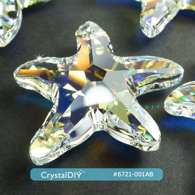 CrystalDIY奧地利水晶SW #6721海星吊墜 水晶亮彩28mm 單顆1