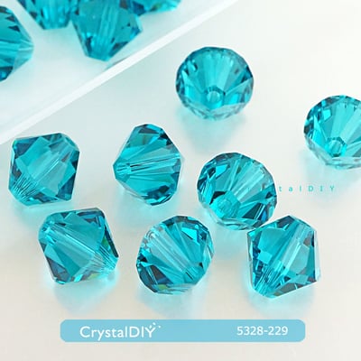 CrystalDIY奧地利SW水晶串珠#5328土耳其藍Blue Zircon (229) 8mm3