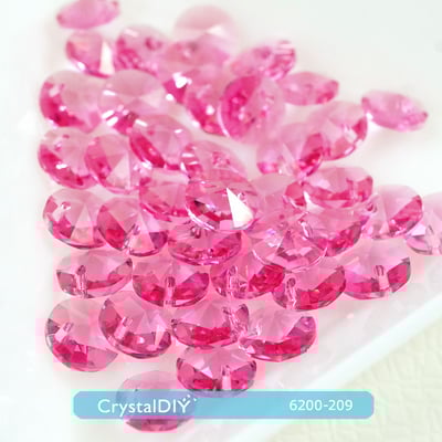 CrystalDIY奧地利SW水晶6200 圓形吊墜6mm單孔四色可選8