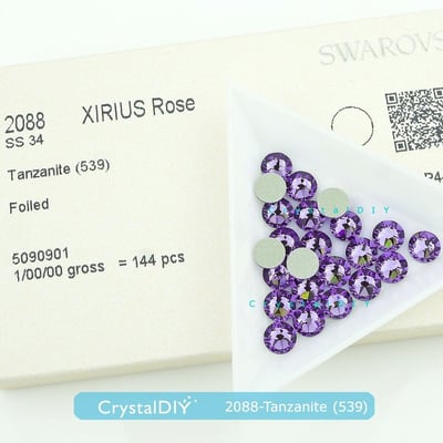 CrystalDIY奧地利水晶SW 2088 薰衣草紫Tanzanite (539)平底石 SS5~SS342