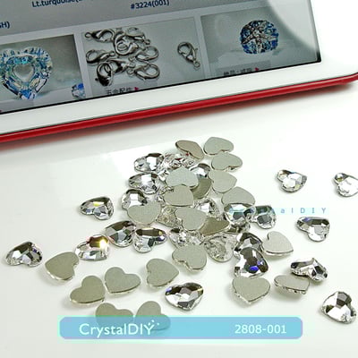 CrystalDIY愛心貼鑽 奧地利水晶SW水晶平底石#2808 Crystal 10mm 10pcs3