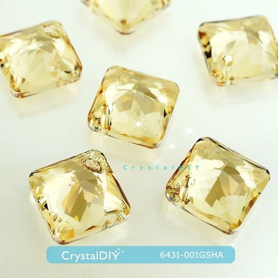 CrystalDIY奧地利水晶SW水晶公主切割吊墜#6431燦幻金 Crystal Golden Shadow16mm三色可選6