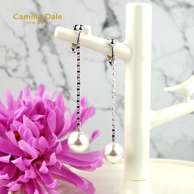 CamillaDale冰雪長耳環採用國際頂級SW水晶珍珠2