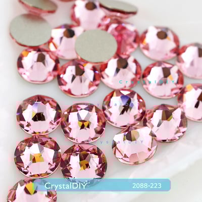 CrystalDIY奧地利水晶SW平底石2058/2088 Light Rose粉紅(223)SS5~SS341