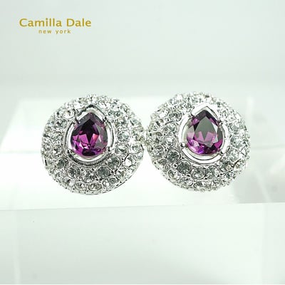 CamillaDale 夢寶心水晶耳環(紫水晶)韓製2