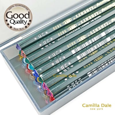 CamillaDale 璀璨水鑽2B鉛筆 採用利百代 9800 兩打(24支)贈韓國精緻筆盒6