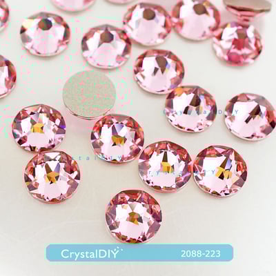 CrystalDIY奧地利水晶SW平底石2058/2088 Light Rose粉紅(223)SS5~SS342