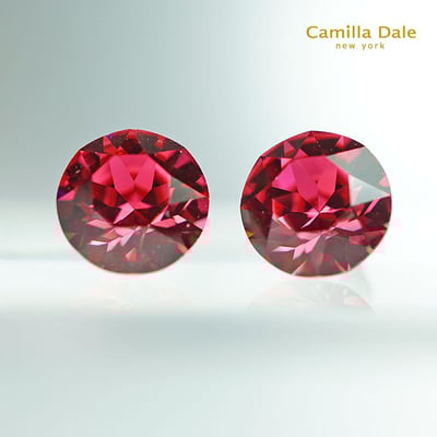 CamillaDale施悅美鑽耳環(印地安桃紅) 採用奧地利SW水晶圓形石1
