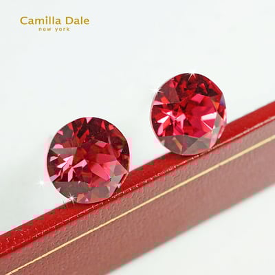 CamillaDale施悅美鑽耳環(印地安桃紅) 採用奧地利SW水晶圓形石4