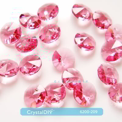 CrystalDIY奧地利SW水晶6200 圓形吊墜6mm單孔四色可選2