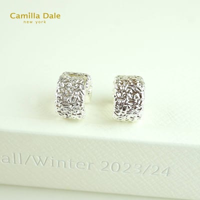 Camilla Dale 亮鋁箔半圓耳環3