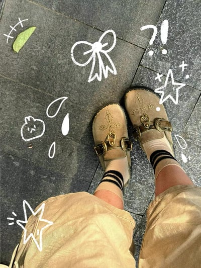 Arcadiagyal十字架牛皮博肯鞋6