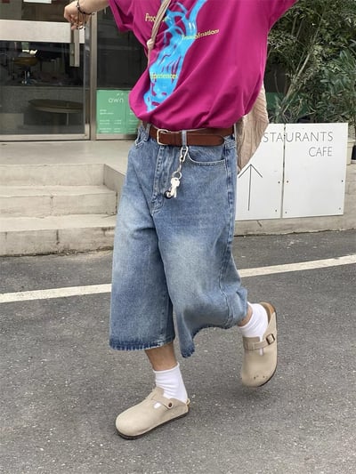 ♡韓國質感淺藍七分牛仔褲♡3