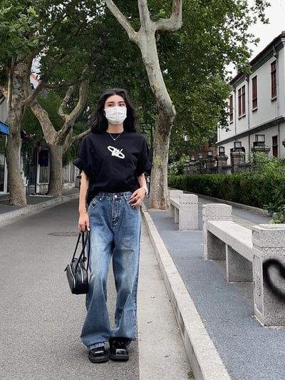 ♡美式顯瘦漸層牛仔褲♡5