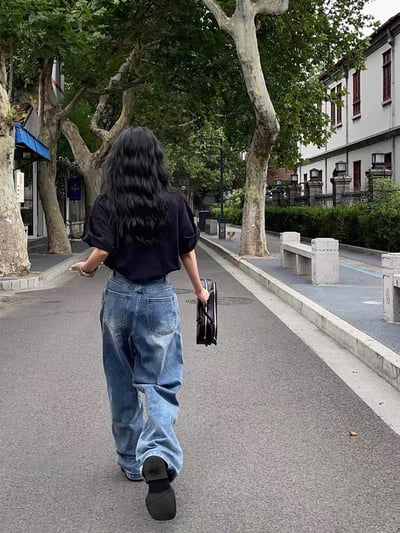 ♡美式顯瘦漸層牛仔褲♡3