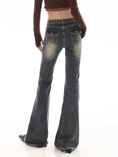 ♡韓國漸層顯瘦喇叭牛仔褲♡3