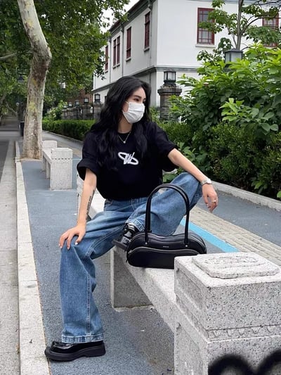 ♡美式顯瘦漸層牛仔褲♡4