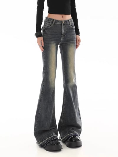 ♡韓國漸層顯瘦喇叭牛仔褲♡4