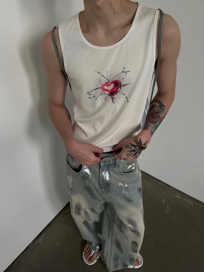 ♡韓國愛心原創設計感背心♡1