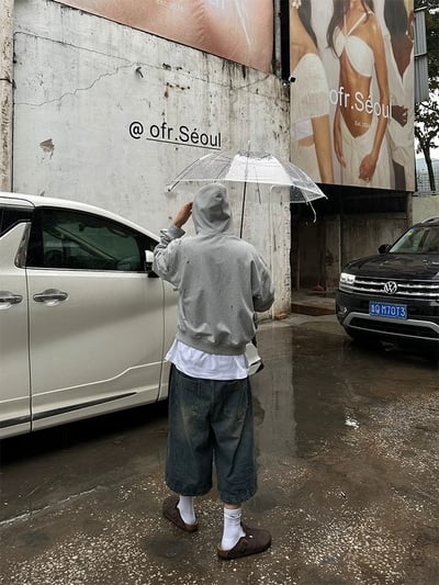 ♡韓國壓紋水洗七分牛仔褲♡3