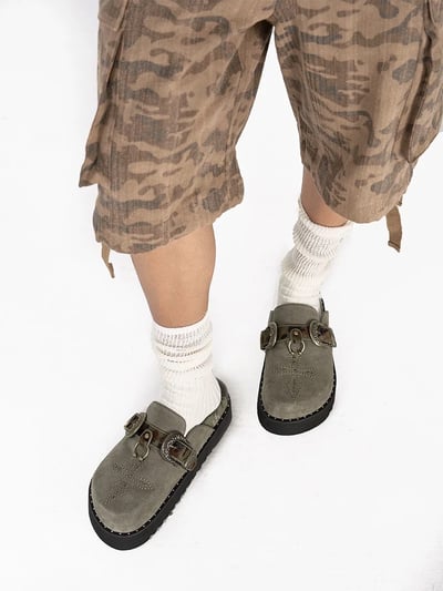 Arcadiagyal十字架牛皮博肯鞋3