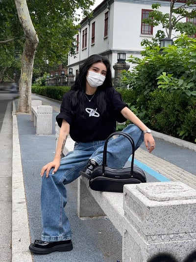 ♡美式顯瘦漸層牛仔褲♡7