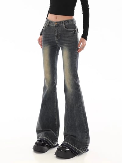 ♡韓國漸層顯瘦喇叭牛仔褲♡2