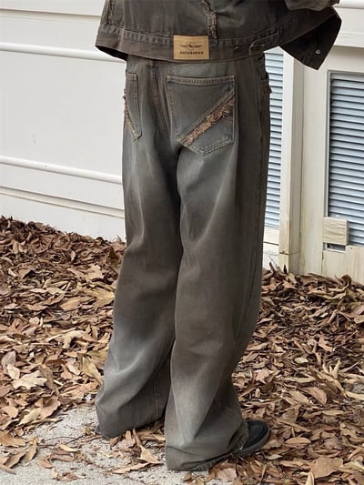 韓國美拉德咖啡漸層牛仔褲3