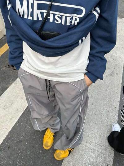 韓國尼龍落地寬褲5