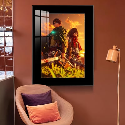 【週邊】橘子工作室－進擊的巨人 艾連 三笠 黃昏落幕 裝飾畫3