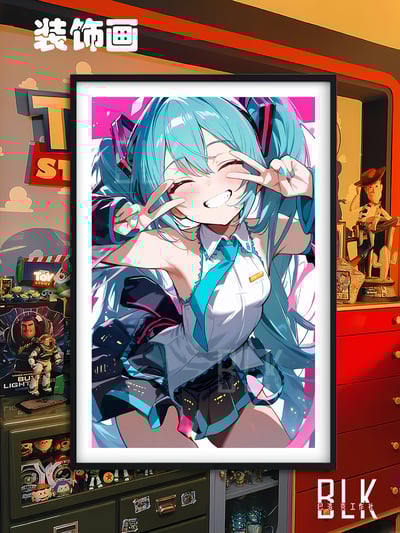 【週邊】巴洛克－初音未來 大笑初音 裝飾畫&冰箱貼1