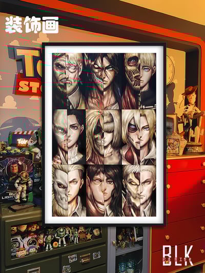 【週邊】巴洛克－進擊的巨人 九大巨人 裝飾畫 & 冰箱貼1