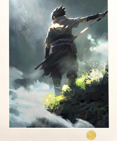 【週邊】H2工作室－火影忍者 背影佐助 裝飾畫4