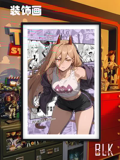 【週邊】巴洛克－電鋸人 漫格三鷹朝 瑪奇瑪 帕瓦 裝飾畫 & 冰箱貼5