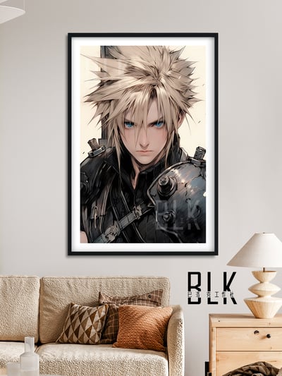 【週邊】巴洛克－最終幻想VII 克勞德 裝飾畫&冰箱貼4