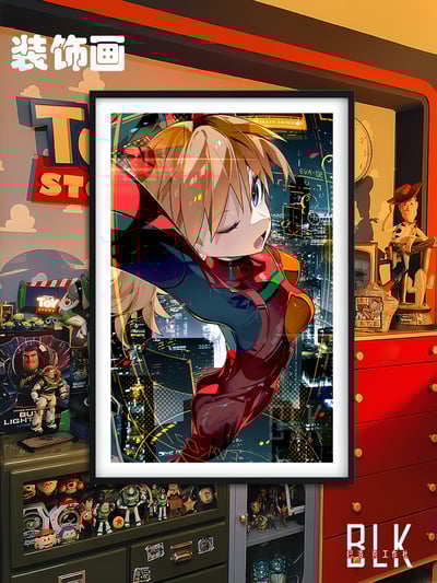 【週邊】巴洛克－新世紀福音戰士 城市明日香 裝飾畫&冰箱貼1