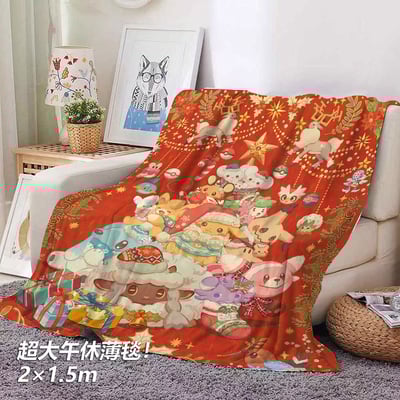 【週邊】千鳥社-精靈寶可夢皮卡丘謎擬丘聖誕午睡毯地毯裝飾畫3