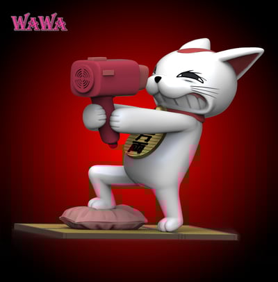 【膽大黨】WAWA studio-當噠當 高速婆婆 招財貓 吹風機高速婆婆6