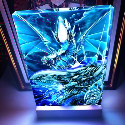 【週邊】阿喵畫社－遊戲王 青眼白龍 發光透明卡磚2