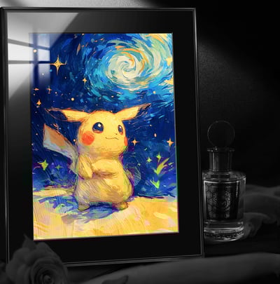 【週邊】阿喵畫社-梵谷星空 皮卡丘3