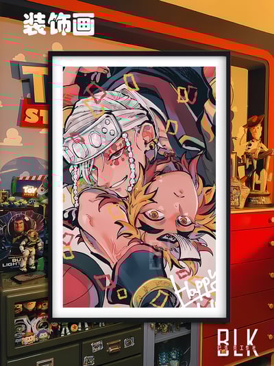 【週邊】巴洛克－鬼滅之刃 音柱炎柱 裝飾畫&冰箱貼1